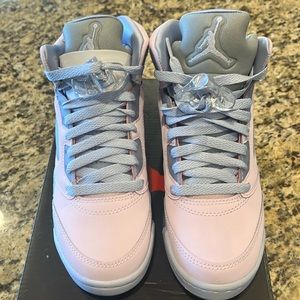 Brand New Air Jordan Retro 5 Women Size 4 Pink and Purple Sneakers